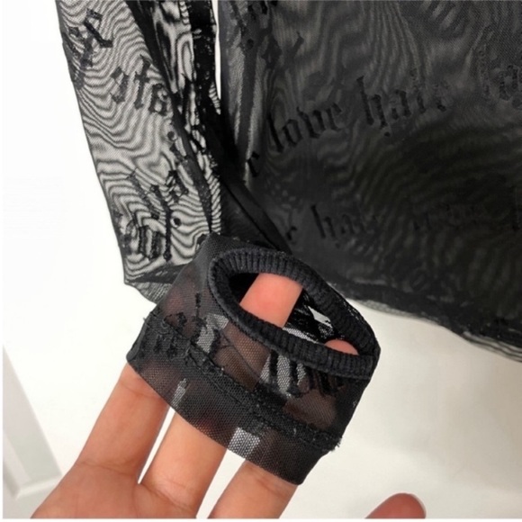 Current Mood Love Hate Mesh Top - Picture 6 of 6